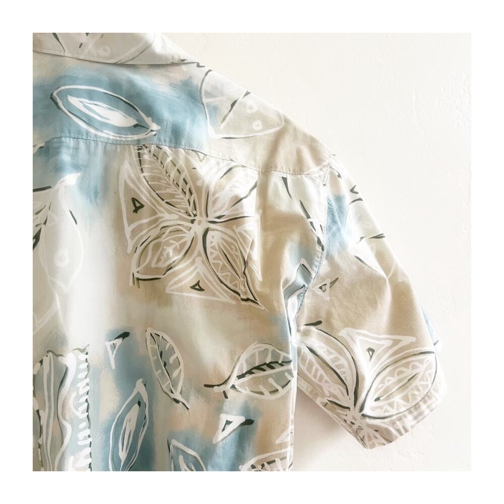 Vintage Hilo Hattie Hawaii Button Shirt Mens Beige Tropical Print L/XL Beachwear - Picture 7 of 8